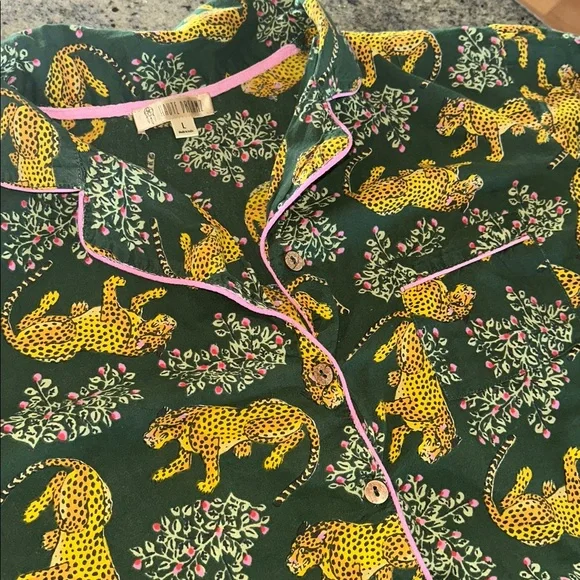 Leopard Print Pajama Set - Green - Picture 2 of 2